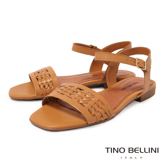  TINO BELLINI 貝里尼 巴西進口編織平底涼鞋FSJT019-9(駝色)