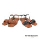  TINO BELLINI 貝里尼 巴西進口波希米亞風鉚釘造型一字帶平底涼鞋FSJT022-1(黑色)