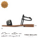  TINO BELLINI 貝里尼 巴西進口波希米亞風鉚釘造型一字帶平底涼鞋FSJT022-1(黑色)