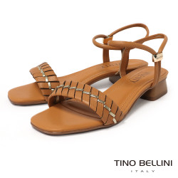 TINO BELLINI 貝里尼 巴西進口優雅一字帶編織涼鞋FSJV008-9(駝色)