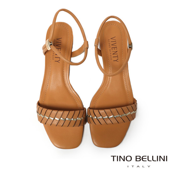 TINO BELLINI 貝里尼 巴西進口優雅一字帶編織涼鞋FSJV008-9(駝色)