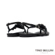  TINO BELLINI 貝里尼 巴西進口波希米亞風寶石T字平底夾腳涼拖鞋FSJV010-1(黑色)