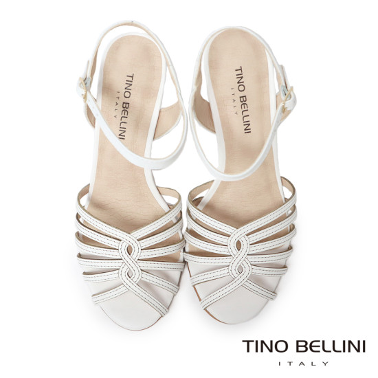 TINO BELLINI 貝里尼 巴西進口優雅繞帶魚口高跟涼鞋 FSMT044-0(白色)