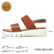 TINO BELLINI 貝里尼 經典進口真皮一字露趾亮粉寛版厚底涼鞋FSNT025-9(咖啡色)
