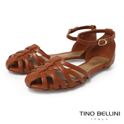 TINO BELLINI 貝里尼 巴西進口編織包趾涼鞋FSWV002-9(駝色)