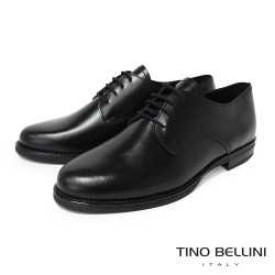TINO BELLINI 貝里尼 義大利進口經典素面牛皮綁帶牛津鞋FWHV002A-1(黑)