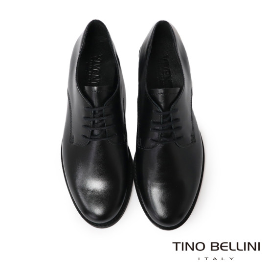 TINO BELLINI 貝里尼 義大利進口經典素面牛皮綁帶牛津鞋FWHV002A-1(黑)