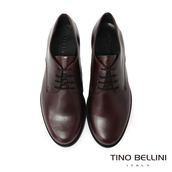 TINO BELLINI 貝里尼 義大利進口經典素面牛皮綁帶牛津鞋FWHV002A-A(酒紅)