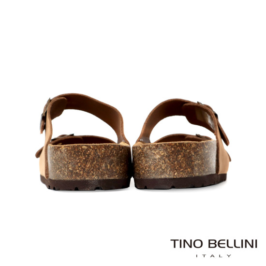 TINO BELLINI 貝里尼 歐洲進口 BIONATURA 腳床舒適鞋 男款 雙飾扣造型 軟木軟底 拖鞋HM0B002A-9