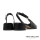 TINO BELLINI 義大利進口真皮法式後繫帶後空低跟鞋FS1T010-1(黑色)
