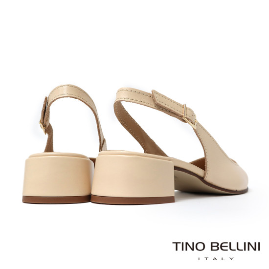 TINO BELLINI 義大利進口真皮法式後繫帶後空低跟鞋FS1T010-S(粉膚色)