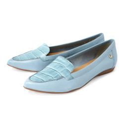 鱷魚紋拼接微尖楦平底鞋FSBT0006-4