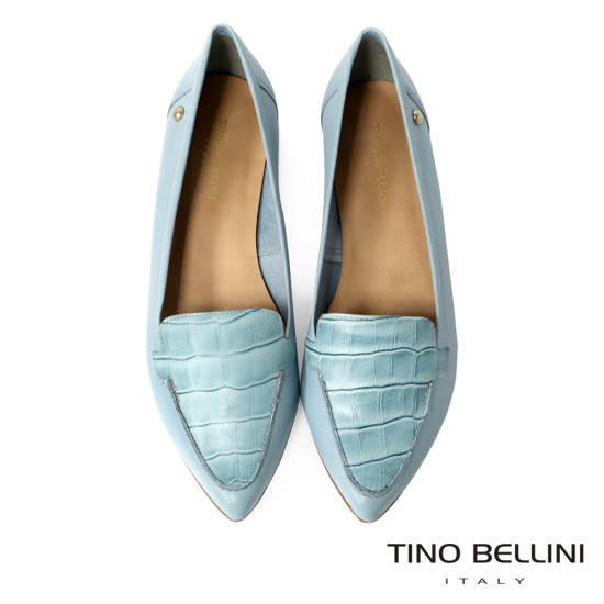 鱷魚紋拼接微尖楦平底鞋FSBT0006-4