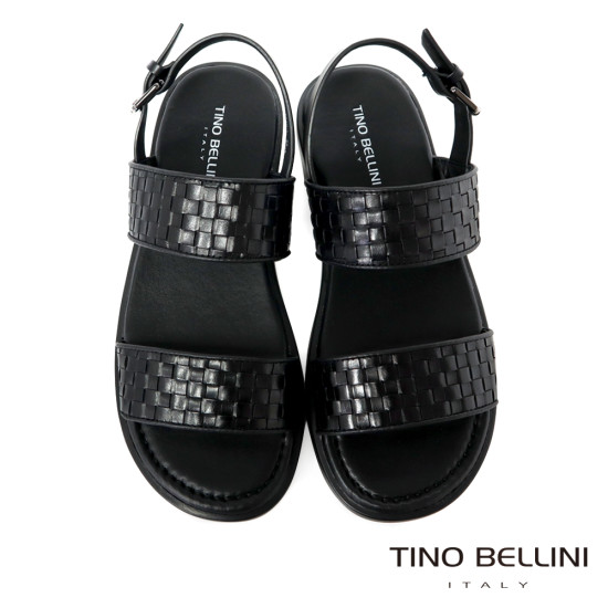 牛皮編織寬面後調節釦帶涼鞋HM0T010-1