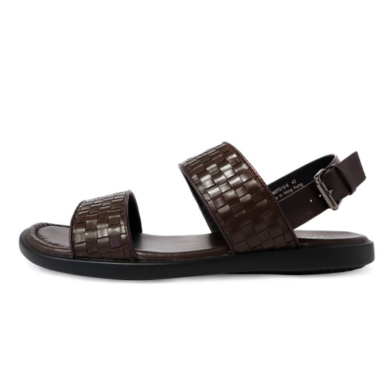 牛皮編織寬面後調節釦帶涼鞋HM0T010-6