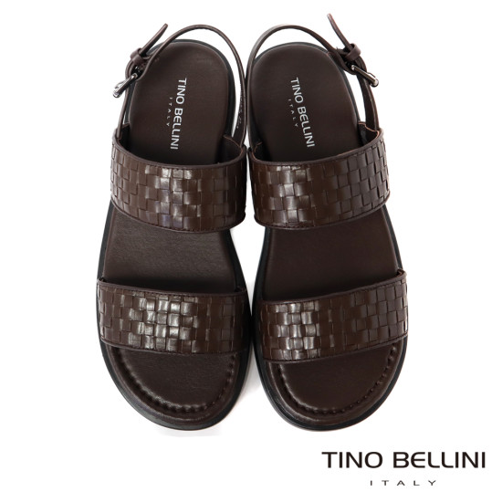 牛皮編織寬面後調節釦帶涼鞋HM0T010-6