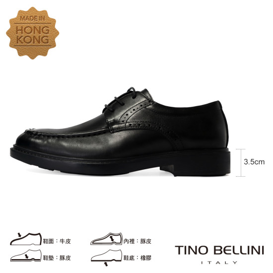 TINO BELLINI 貝里尼 香港進口 綁帶紳士鞋HM3T075A-1(黑色)
