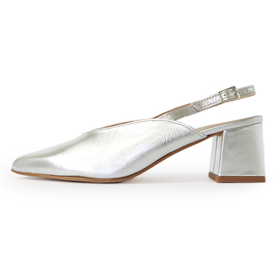 V型鞋口後釦帶尖頭粗跟鞋FS2T0004-D