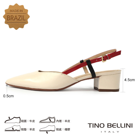 尖頭後釦帶粗跟鞋FS2T0005-3