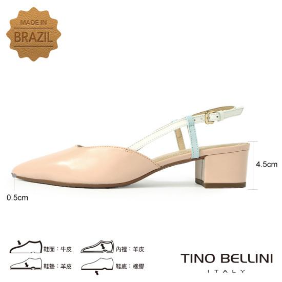 尖頭後釦帶粗跟鞋FS2T0005-7