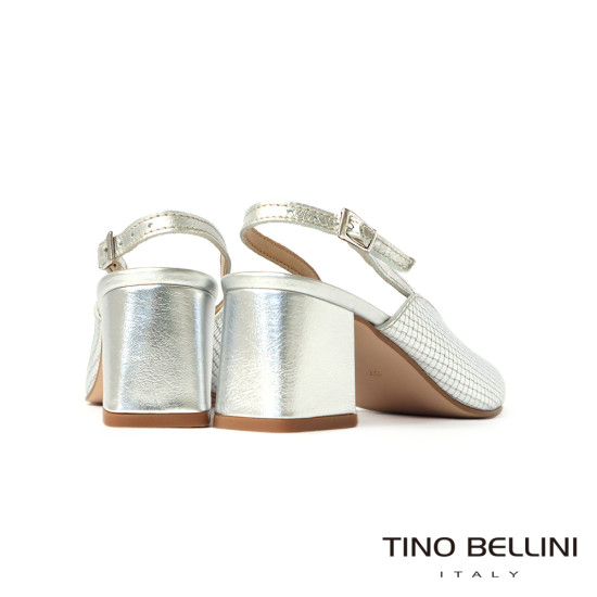 特殊紋理牛皮尖頭後釦帶粗跟鞋FS2T0007-D