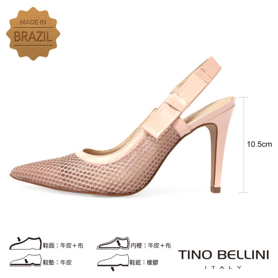 巴西尖頭後鬆緊帶高跟鞋FS3T0001-7