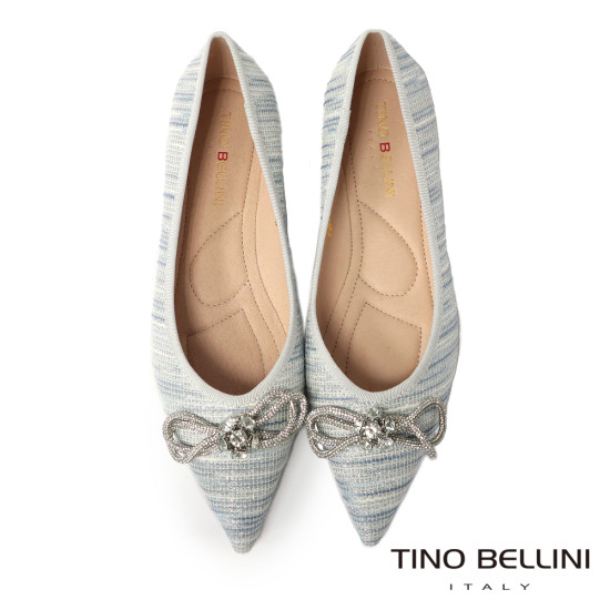 蝴蝶結鑽飾尖頭平底鞋FSBT011-4