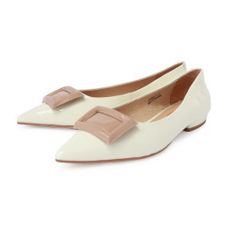 方飾漆皮尖頭平底鞋FSBV0007-3