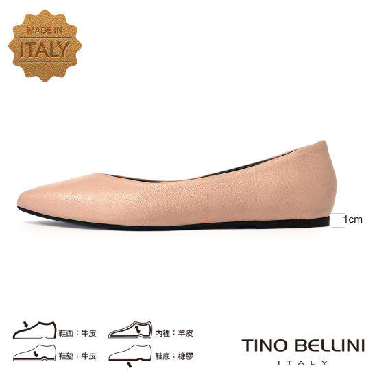 TINO BELLINI 貝里尼 義大利進口 素面尖頭平底鞋FSBV015-3