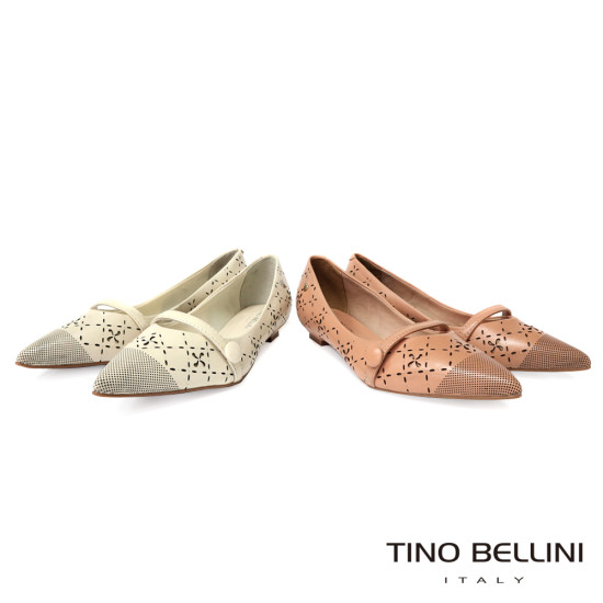 刻花尖頭低跟鞋FSCT013-0