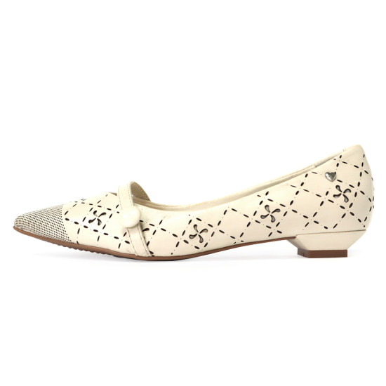 刻花尖頭低跟鞋FSCT013-0