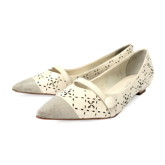 刻花尖頭低跟鞋FSCT013-0