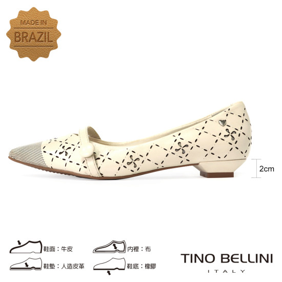 刻花尖頭低跟鞋FSCT013-0