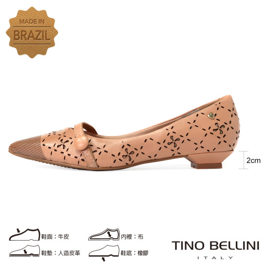 刻花尖頭低跟鞋FSCT013-3