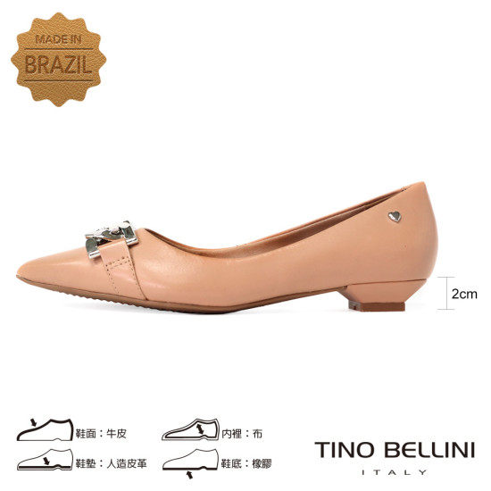 銀扣尖頭低跟鞋FSCV007-3