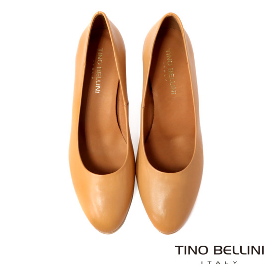 牛皮圓頭粗跟鞋FSDT0006-9