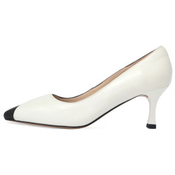 撞色羊皮尖頭跟鞋FSDT0008-0