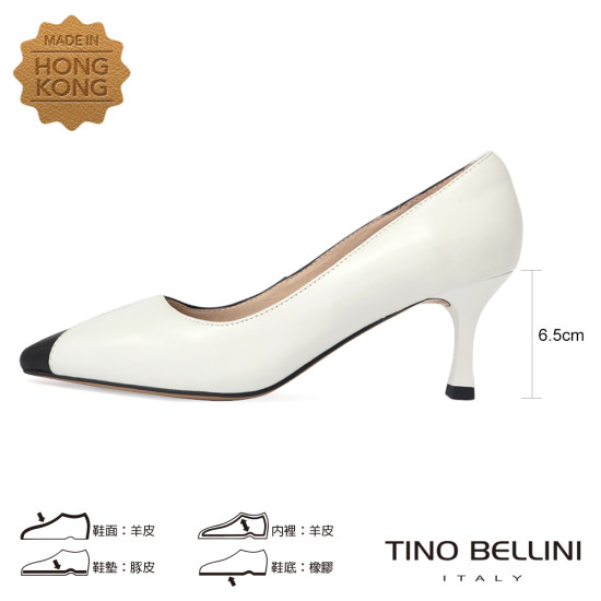 撞色羊皮尖頭跟鞋FSDT0008-0