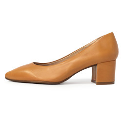 純色尖頭粗跟鞋FSDV0005-9