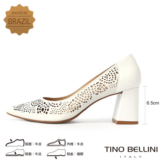 蕾絲簍空尖頭粗跟鞋FSET0003-0