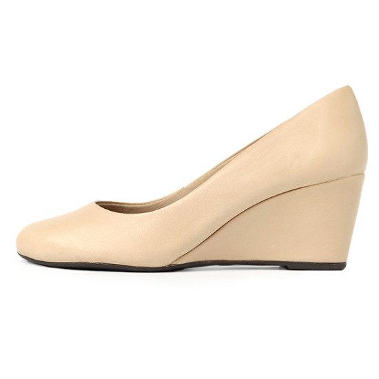 圓頭牛皮楔型跟鞋FSGV0001-3