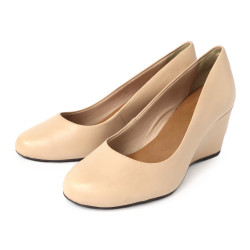 圓頭牛皮楔型跟鞋FSGV0001-3