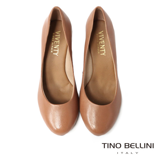 圓頭牛皮楔型跟鞋FSGV0001-9