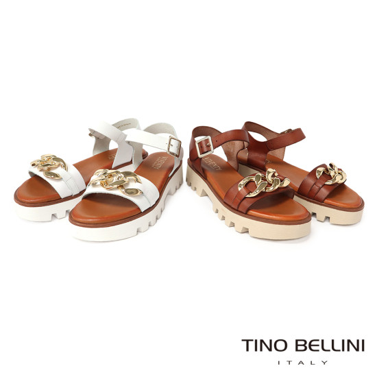 鍊環牛皮釦帶厚底涼鞋FSJV002-6