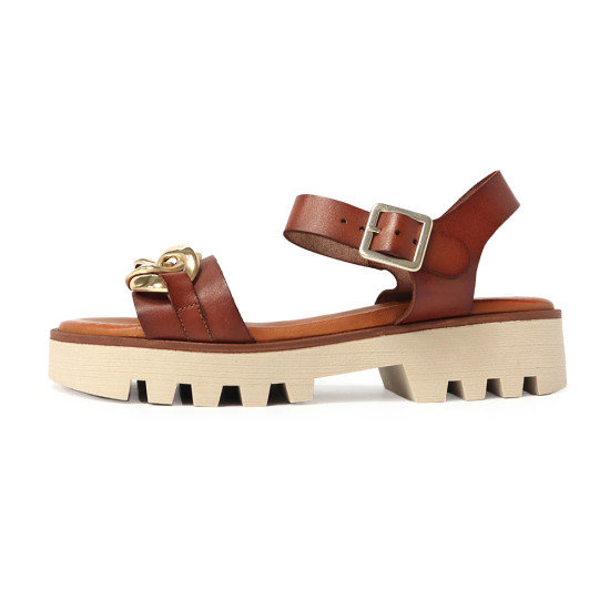 鍊環牛皮釦帶厚底涼鞋FSJV002-6