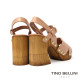 TINO BELLINI 貝里尼 義大利進口 寬帶交叉厚底高跟涼鞋FSMT028A-3