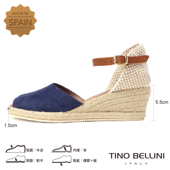 露趾麻邊楔型涼鞋FSNT004-4