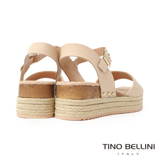 繫帶麻邊厚底涼鞋FSOO004-3