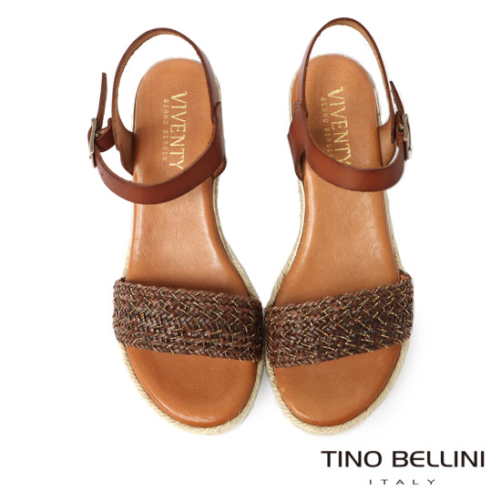 混織牛皮繫帶增高涼鞋FSOV0005-6