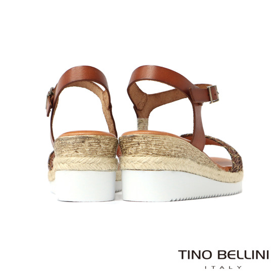 混織牛皮繫帶增高涼鞋FSOV0005-6